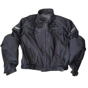 Olympia Moto Sports Mens Jacket Black Size XL Motorcycle Protection Coat Cordura
